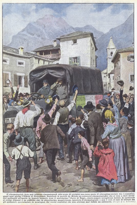 The Cinema Where There Are No Cinemas by Achille Beltrame