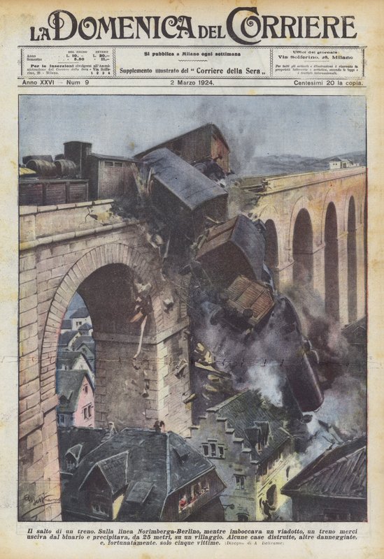 The Jump of a Train by Achille Beltrame