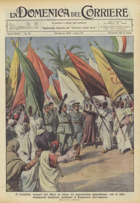 The Triumphal Journey of the Duce in Libya by Achille Beltrame