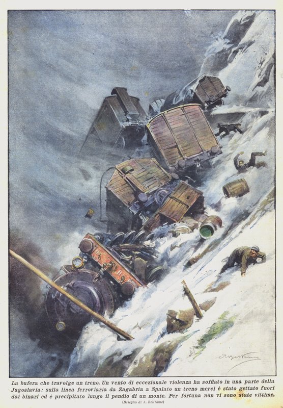 The Storm That Overturns a Train by Achille Beltrame