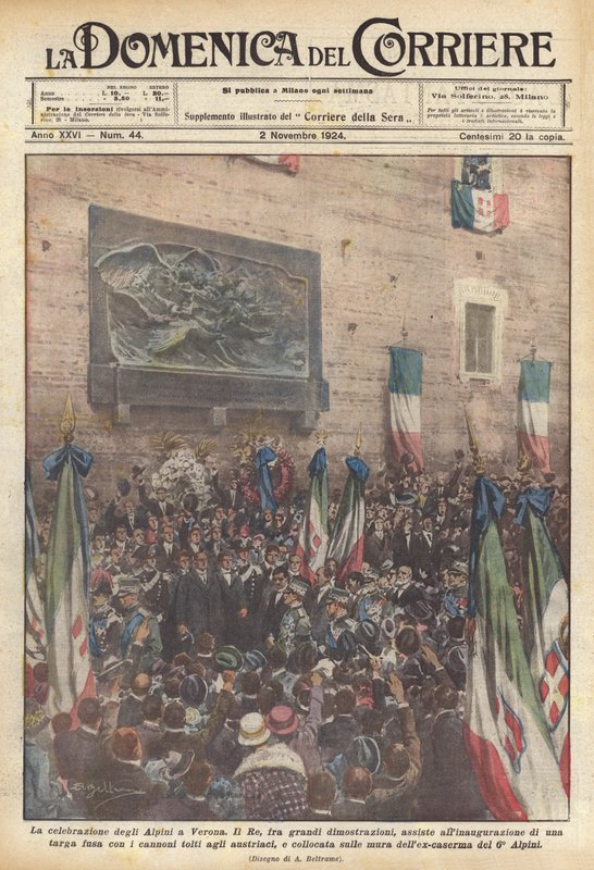 The celebration of the Alpini in Verona by Achille Beltrame