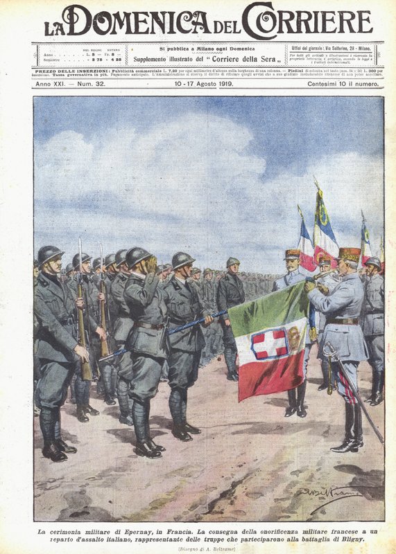 The Military Ceremony in Epernay, France by Achille Beltrame