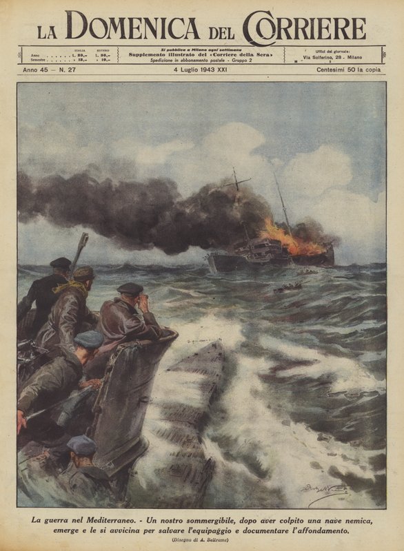 The War in the Mediterranean by Achille Beltrame