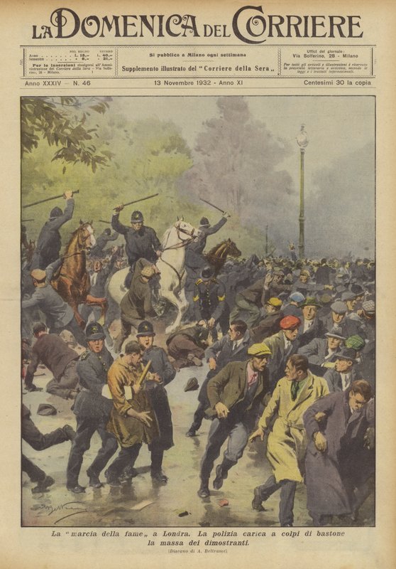 The Hunger March in London by Achille Beltrame