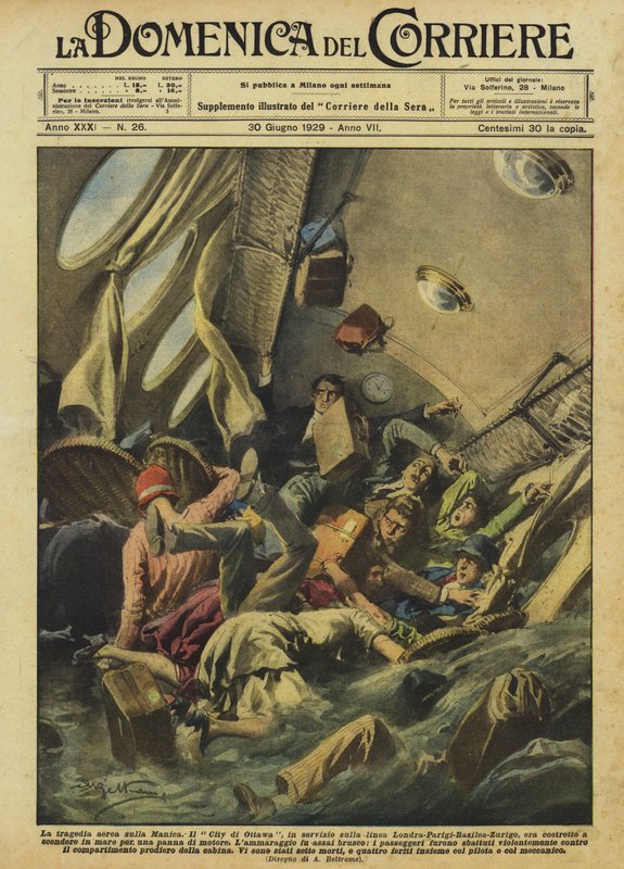 The Aerial Tragedy over the English Channel by Achille Beltrame