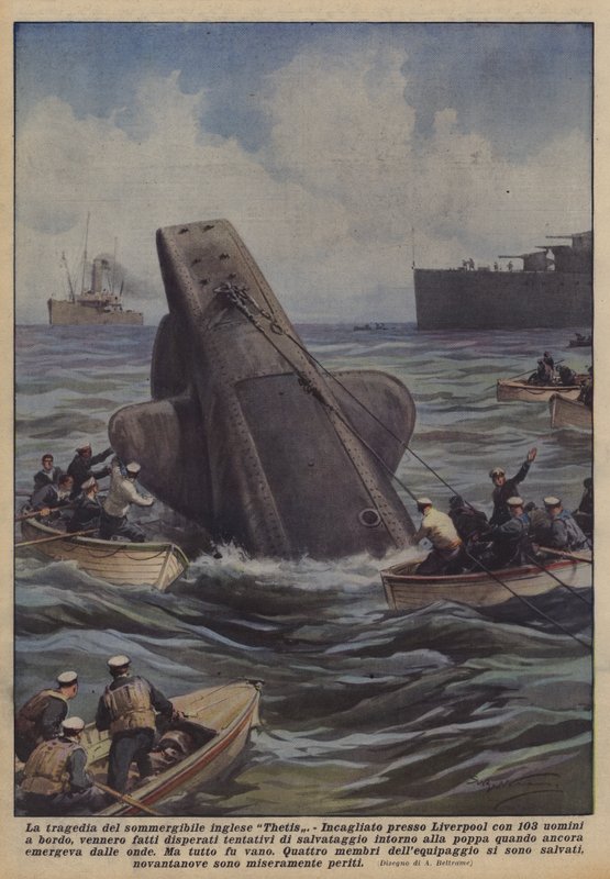 The Tragedy of the British Submarine Thetis by Achille Beltrame