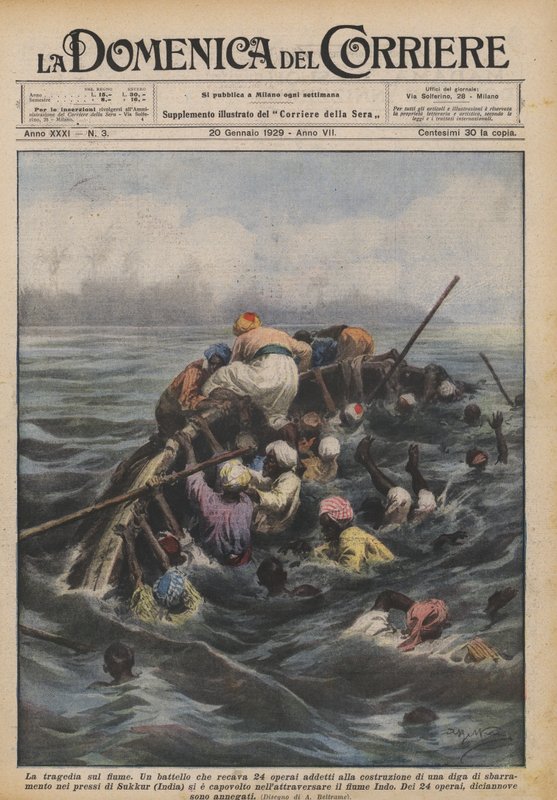 The tragedy on the river by Achille Beltrame