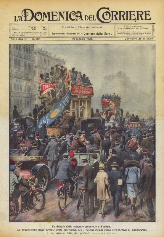 The Delights of the General Strike in London by Achille Beltrame