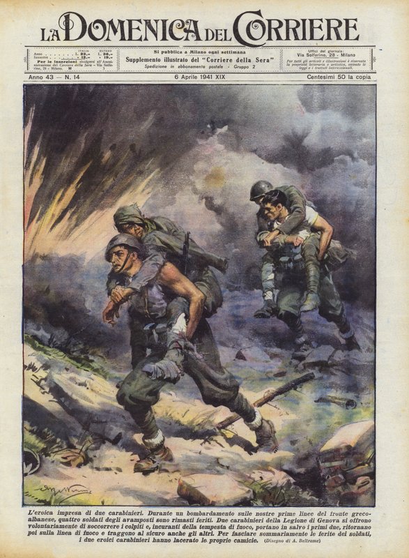 The Heroic Deed of Two Carabinieri by Achille Beltrame