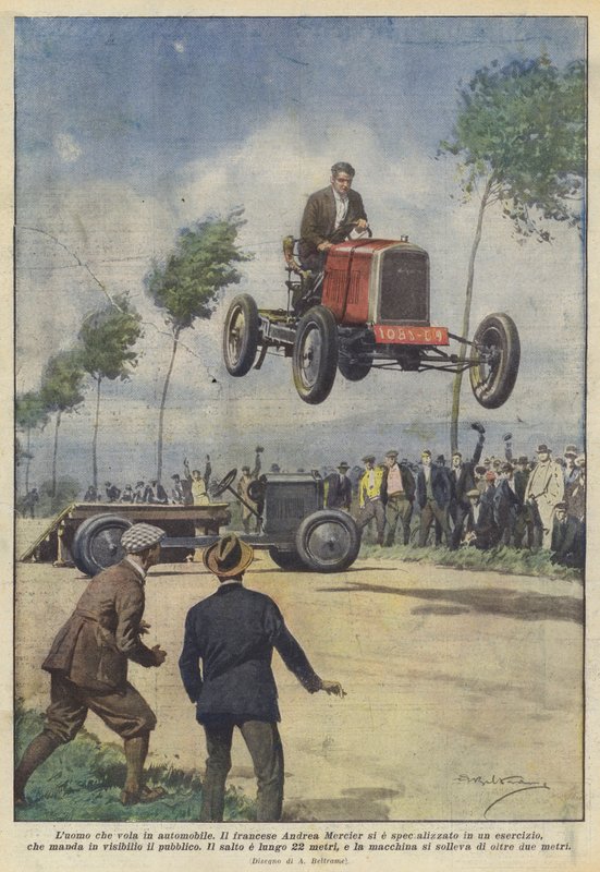 The Man Who Flies in a Car by Achille Beltrame