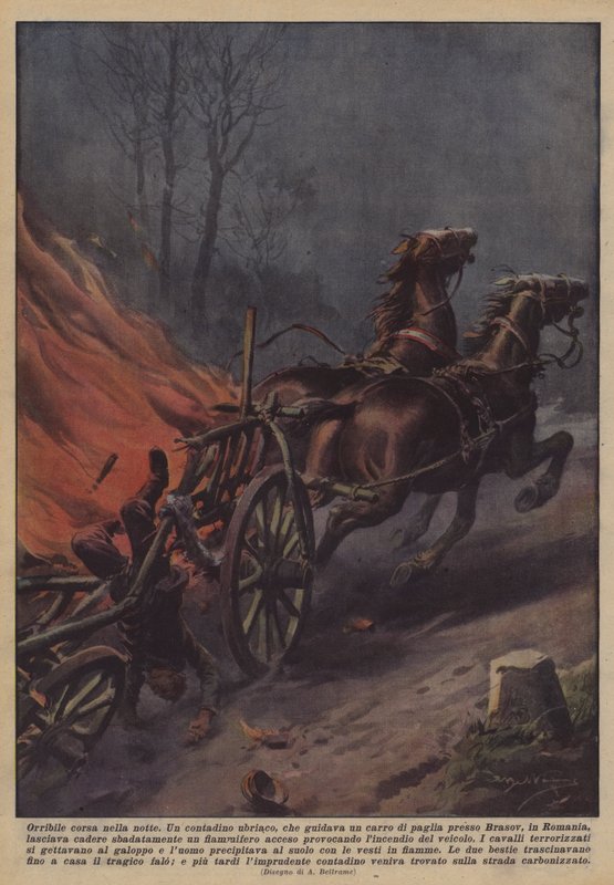 Horrible Race in the Night by Achille Beltrame