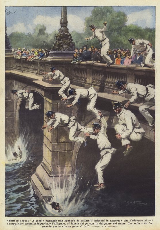 Everyone in the water! by Achille Beltrame
