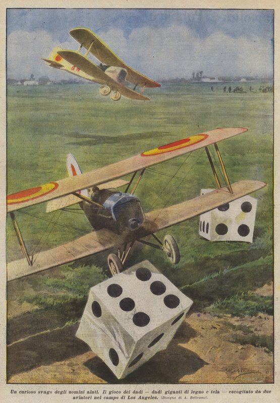 A Curious Pastime of the Winged Men by Achille Beltrame