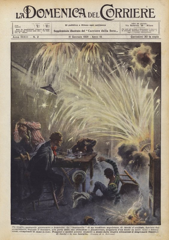 A Tragic Fireworks Display at Home by Achille Beltrame