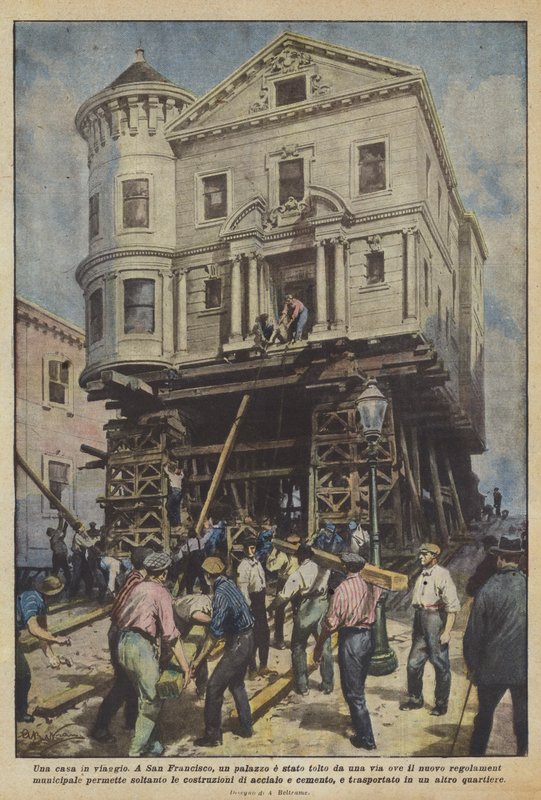 A House on the Move by Achille Beltrame