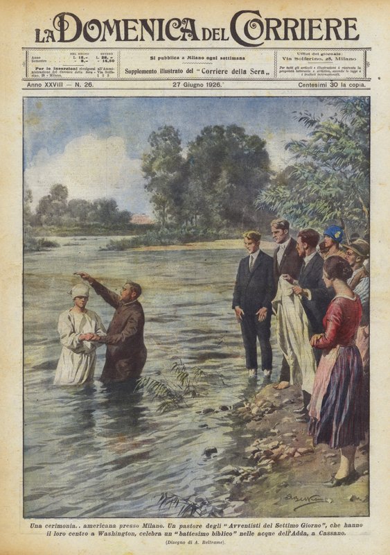 An American Ceremony Near Milan by Achille Beltrame
