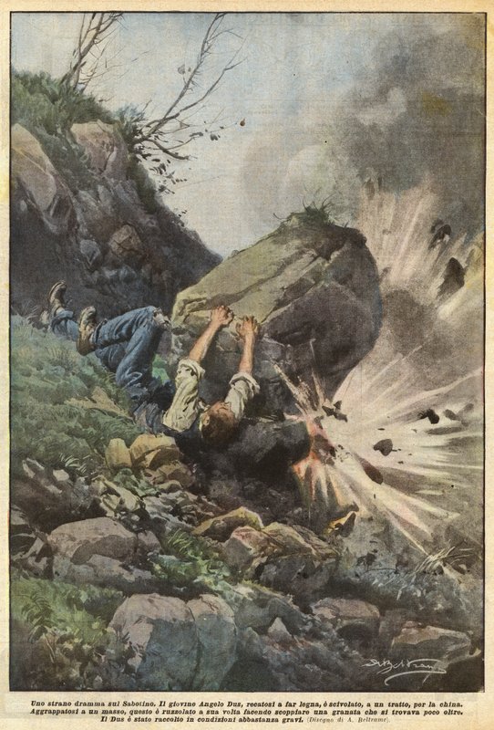 A Strange Drama on Sabotino by Achille Beltrame