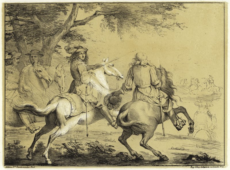 King Louis XIV at the defeat of the Spanish army near the Bruges Canal by Adam Frans van der Meulen