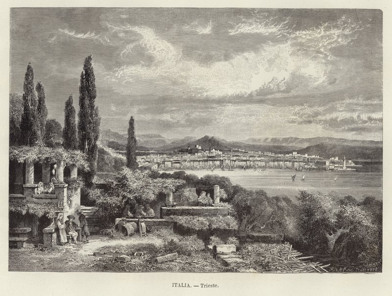 Italy - Trieste. Engraving by A Clos by Adolf Closs