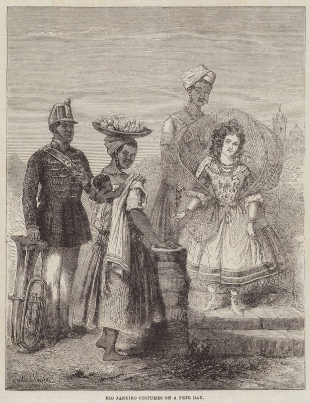 Rio Janeiro Costumes on a Fete Day by Adolphe DHastrel