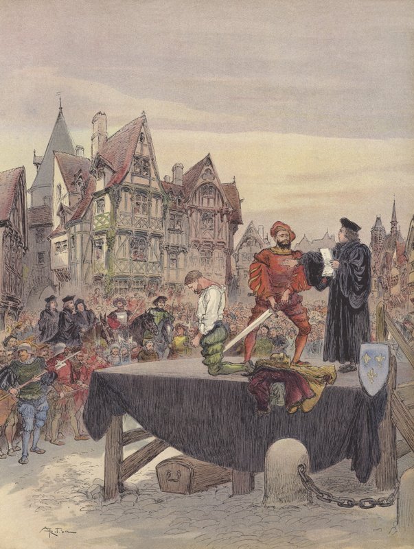 Saint Vallier is Pardoned on the Scaffold by Albert Robida