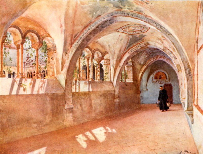 Cloisters in Santa Scholastica, Subiaco by Alberto Pisa