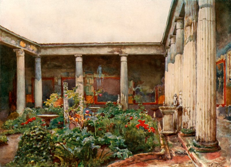 Peristyle of the House of the Vettii by Alberto Pisa