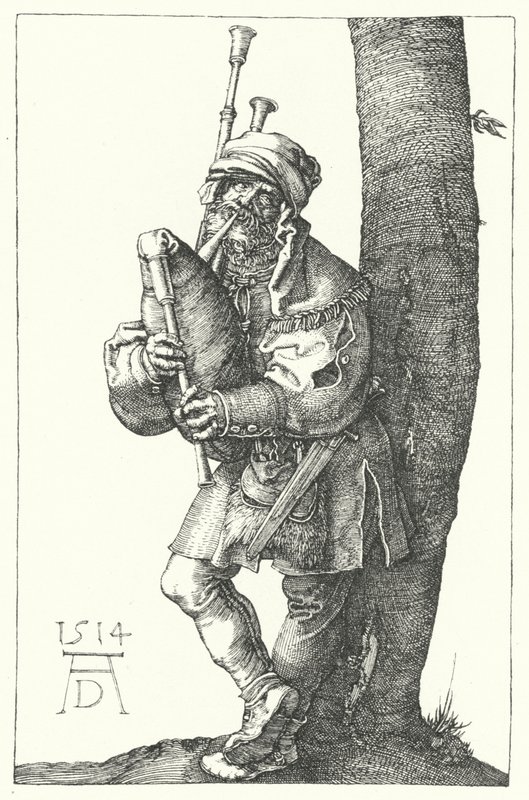 Bagpiper by Albrecht (after) Durer or Duerer
