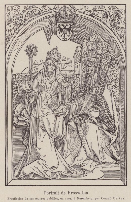 Hrotsvitha of Gandersheim by Albrecht (after) Durer or Duerer