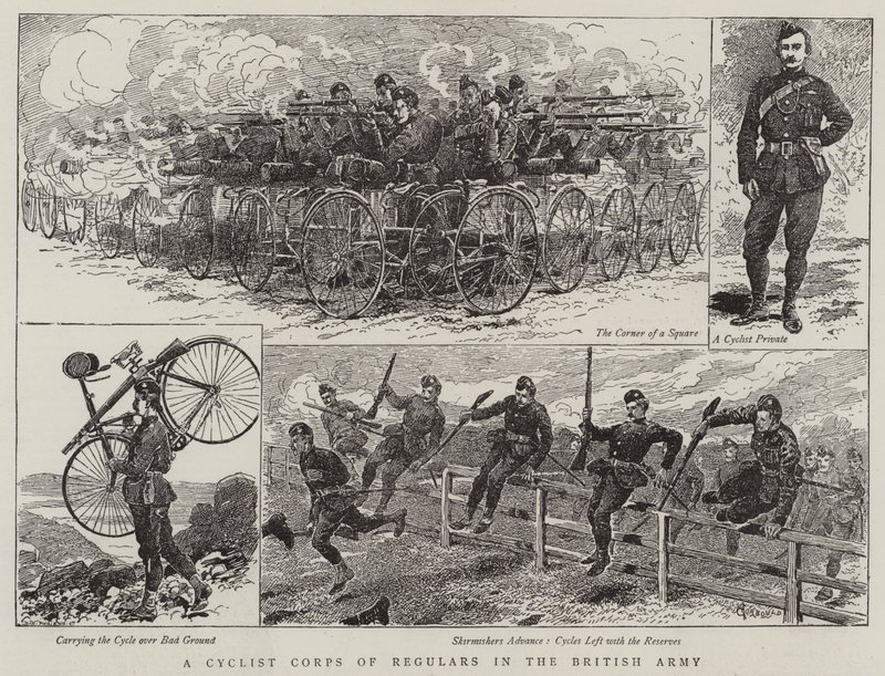 A Cyclist Corps of Regulars in the British Army by Alfred Chantrey Corbould