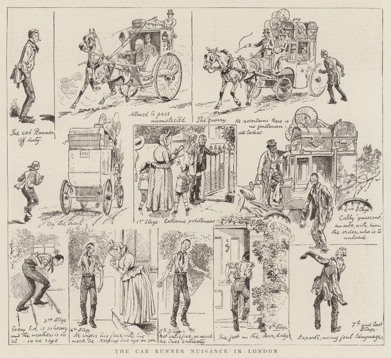 The Cab Runner Nuisance in London by Alfred Chantrey Corbould