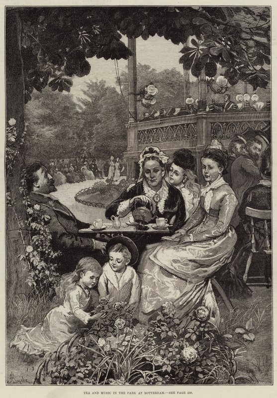 Tea and Music in the Park at Rotterdam by Alfred Edward Emslie