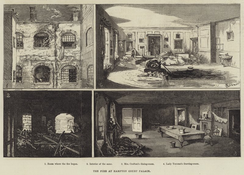 The Fire at Hampton Court Palace by Alfred Courbould