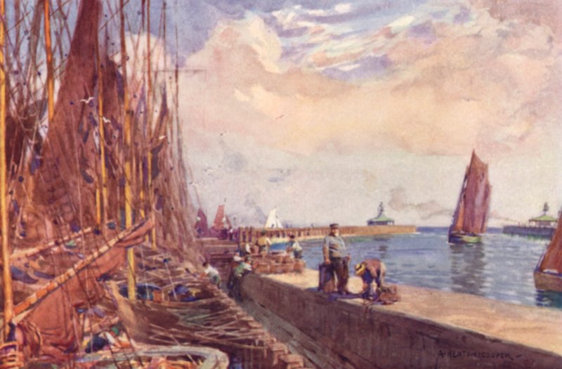 Lowestoft Harbour, Suffolk by Alfred Heaton Cooper