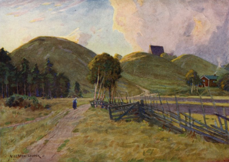 The Kings Mounds, Upsala by Alfred Heaton Cooper