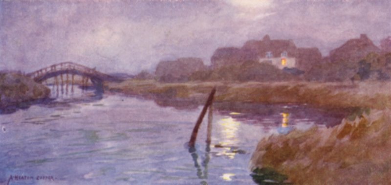Walberswick, Suffolk, Moon and Lamplight by Alfred Heaton Cooper