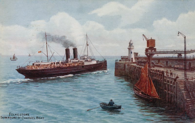 Folkestone, Departure of Channel Boat by Alfred Robert Quinton