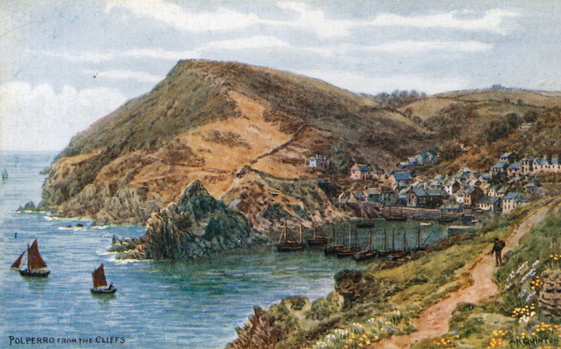 Polperro, From The Cliffs by Alfred Robert Quinton