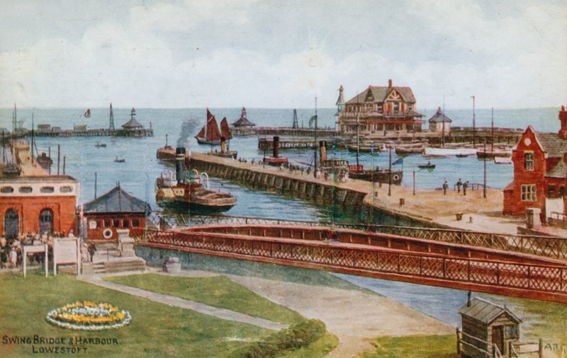 Swing Bridge and Harbour, Lowestoft by Alfred Robert Quinton