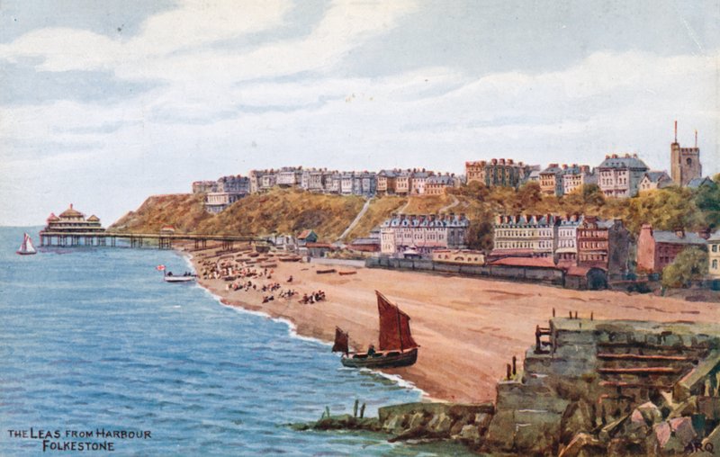 The Leas from Harbour, Folkestone by Alfred Robert Quinton