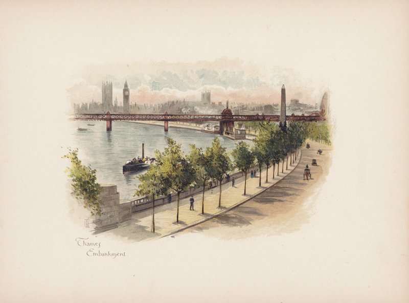 Familiar London: Thames Embankment by Allan F. Barraud
