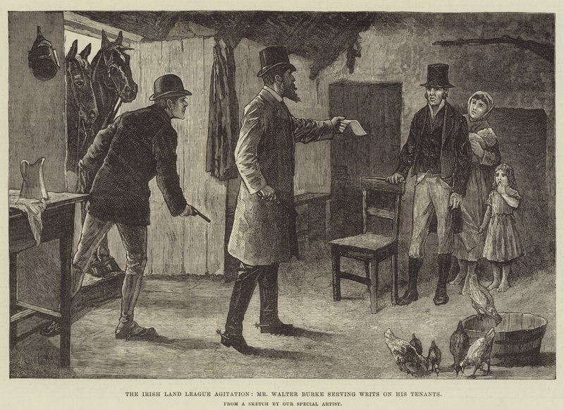 The Irish Land League Agitation, Mr Walter Burke Serving Writs on His Tenants by Aloysius O