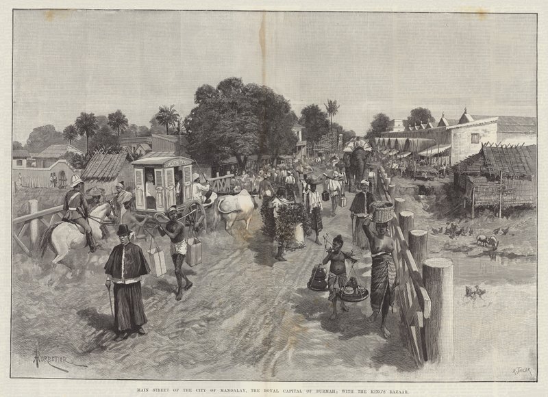 Main Street of the City of Mandalay, the Royal Capital of Burmah; with the King