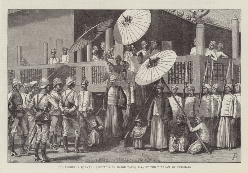 Our Troops in Burmah, Reception of Major Yates by the Tswabaw of Theebaw by Amedee Forestier