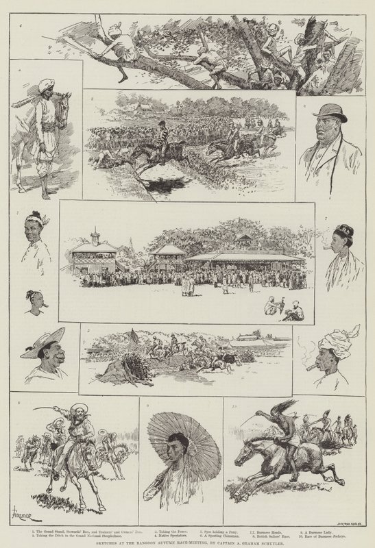 Sketches at the Rangoon Autumn Race-Meeting by Amedee Forestier