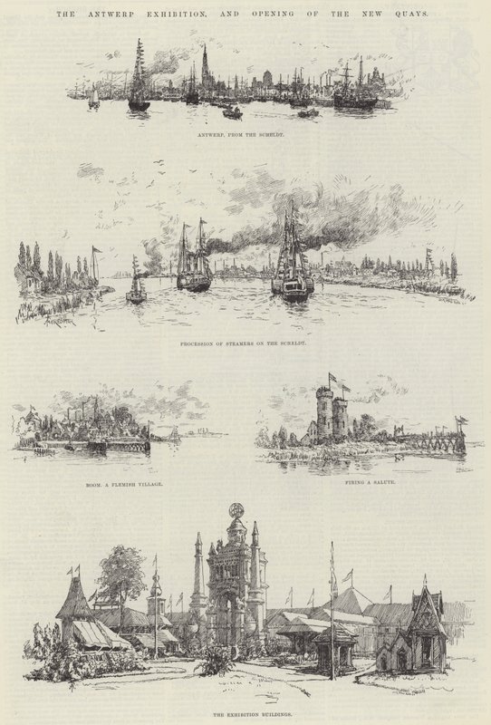 The Antwerp Exhibition, and Opening of the New Quays by Amedee Forestier