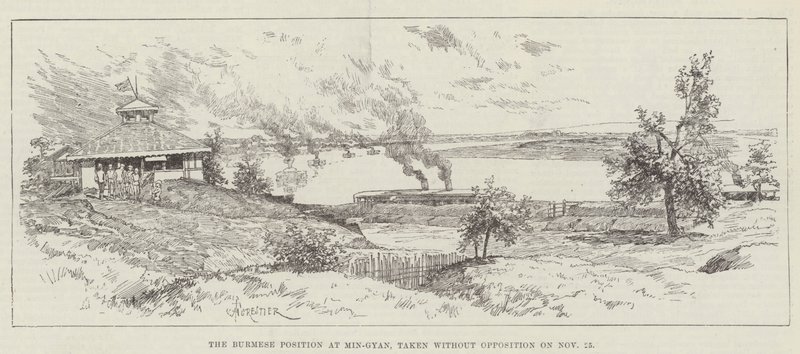 The Burmese Position at Min-Gyan, taken without Opposition on 25 November by Amedee Forestier