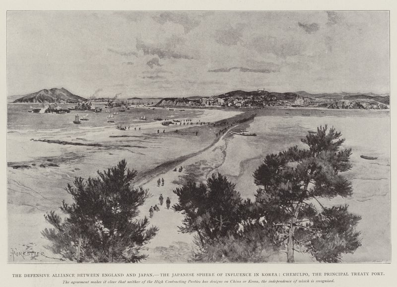 The Defensive Alliance between England and Japan, the Japanese Sphere of Influence in Korea, Chemulpo, the Principal Treaty Port by Amedee Forestier