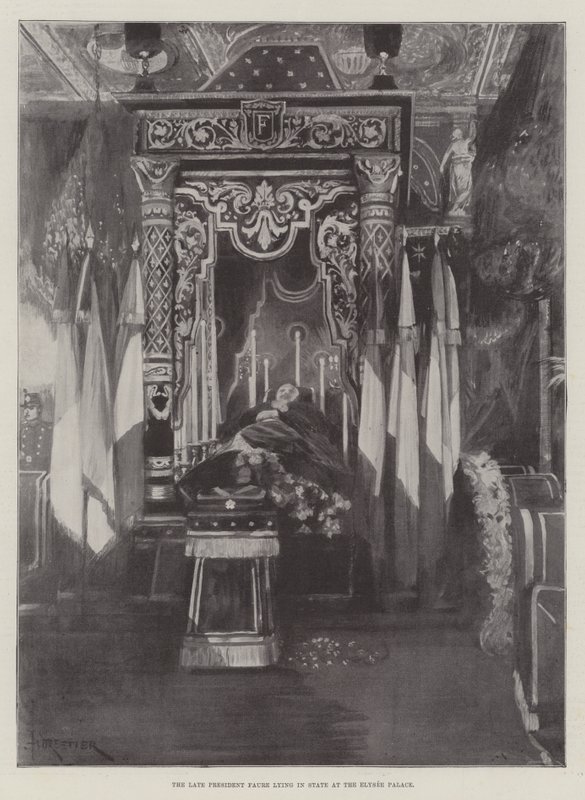 The late President Faure lying in State at the Elysee Palace by Amedee Forestier