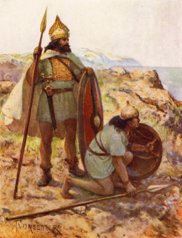 Italic Bronze-age Warriors on Look-out by after Amedee Forestier